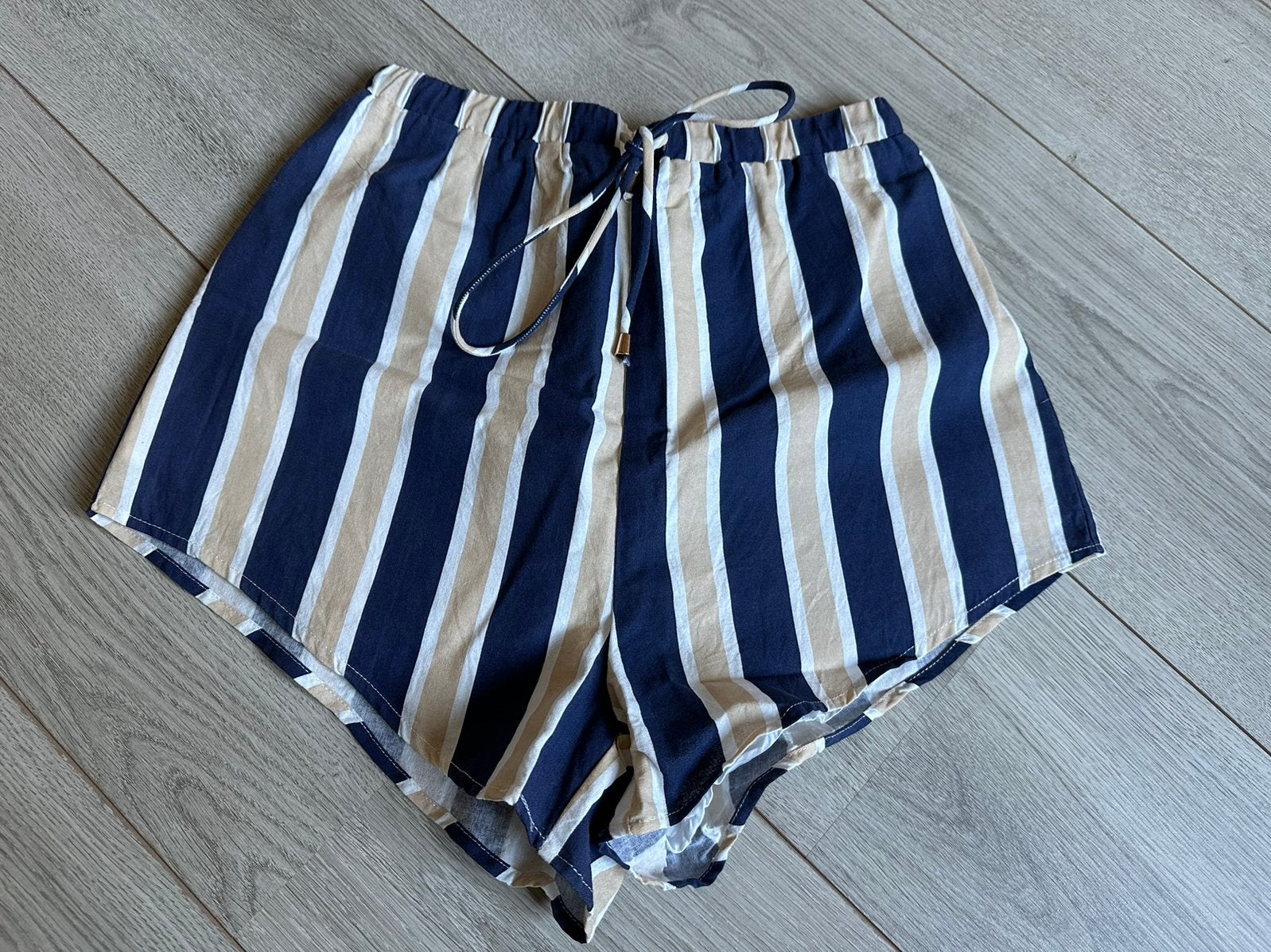 Sabo Skirt korte broek blauw beige gestreept mt XS Zara H&M, Kort, Zo goed als nieuw, Maat 34 (XS) of kleiner, Verzenden