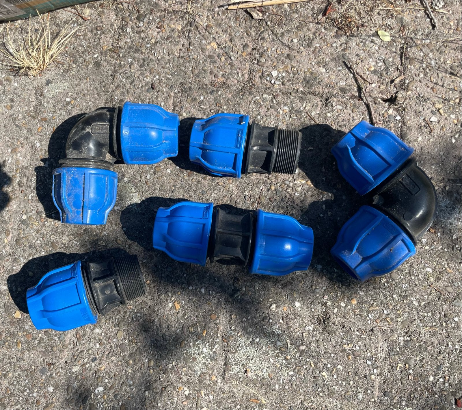 Knelkoppeling  knie en recht 40mm, Overige materialen, Bochten, Nieuw, Ophalen of Verzenden