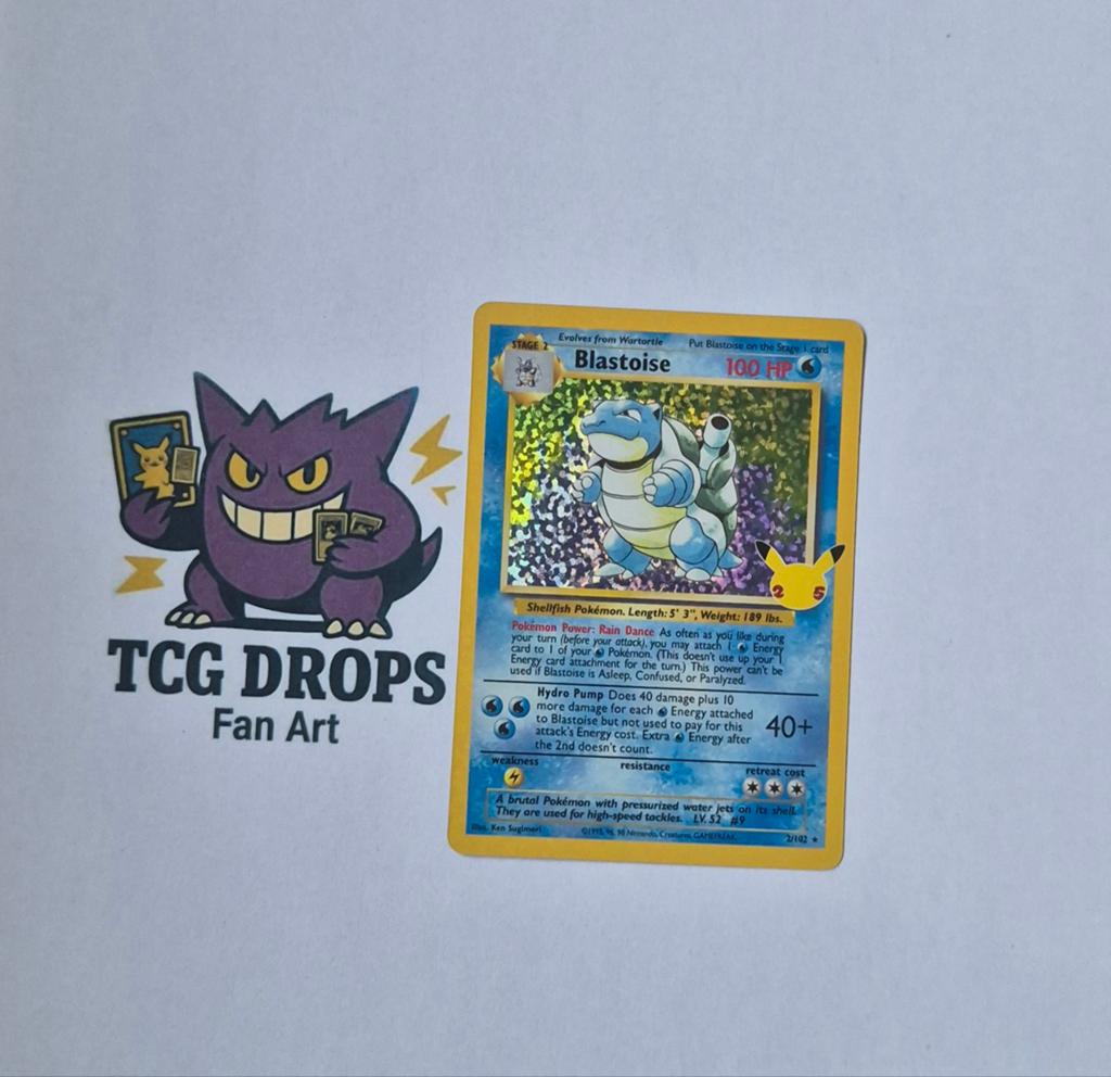 Blastoise  2/102 Celebrations, Hobby en Vrije tijd, Verzamelkaartspellen | Pokémon, Ophalen of Verzenden, Zo goed als nieuw