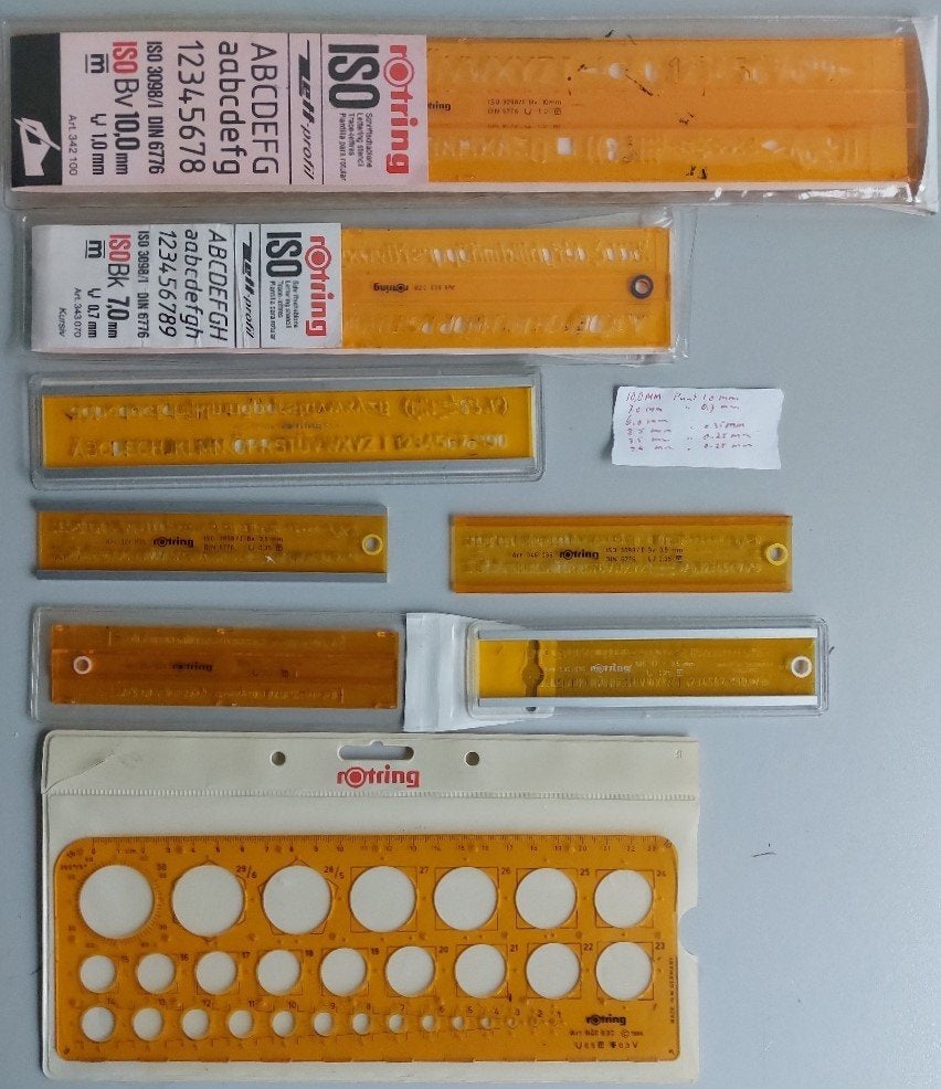 Diverse Rotring Lettersjablonen & Tekensjablonen, Ophalen of Verzenden, Zo goed als nieuw, Overige typen