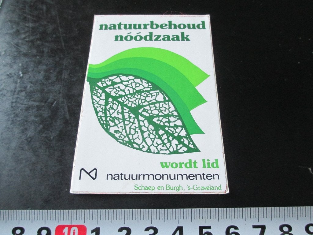 sticker Natuurbehoud nóódzaak Natuurmonumenten  LD039 *, Verzamelen, Ophalen, Zo goed als nieuw