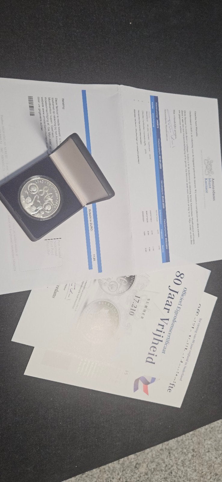 Zilveren Herdenkingsmunt 80 Jaar Vrijheid 1945-2025, Postzegels en Munten, Ophalen of Verzenden