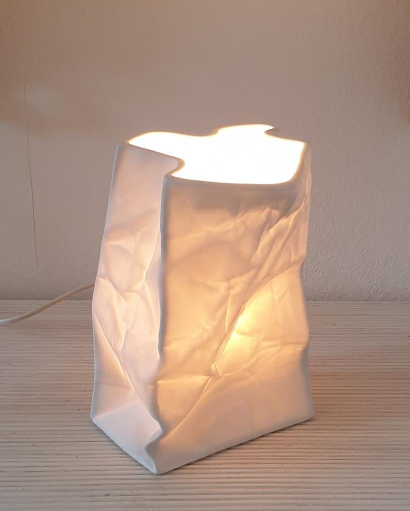 Vintage 70's  design mat keramiek Sompex "paperbag lamp", Ophalen, Overige materialen, Mid Century Design, Zo goed als nieuw