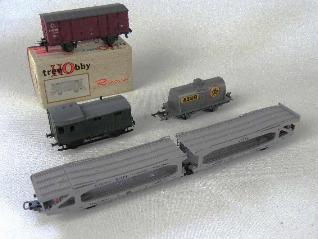 set van 4 goederenwagons, Gebruikt, Gelijkstroom, Wagon, Ophalen of Verzenden