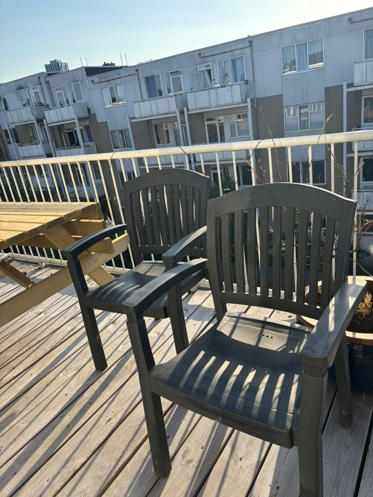 4 Hartman Tuinstoelen Antraciet, Tuin en Terras, Tuinstoelen, Ophalen, Gebruikt, Kunststof