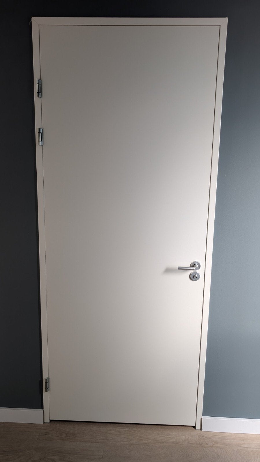 Stompe witte binnendeur met stalen kozijn, nieuw, Doe-het-zelf en Verbouw, Deuren en Horren, Ophalen, 80 tot 100 cm, 215 cm of meer