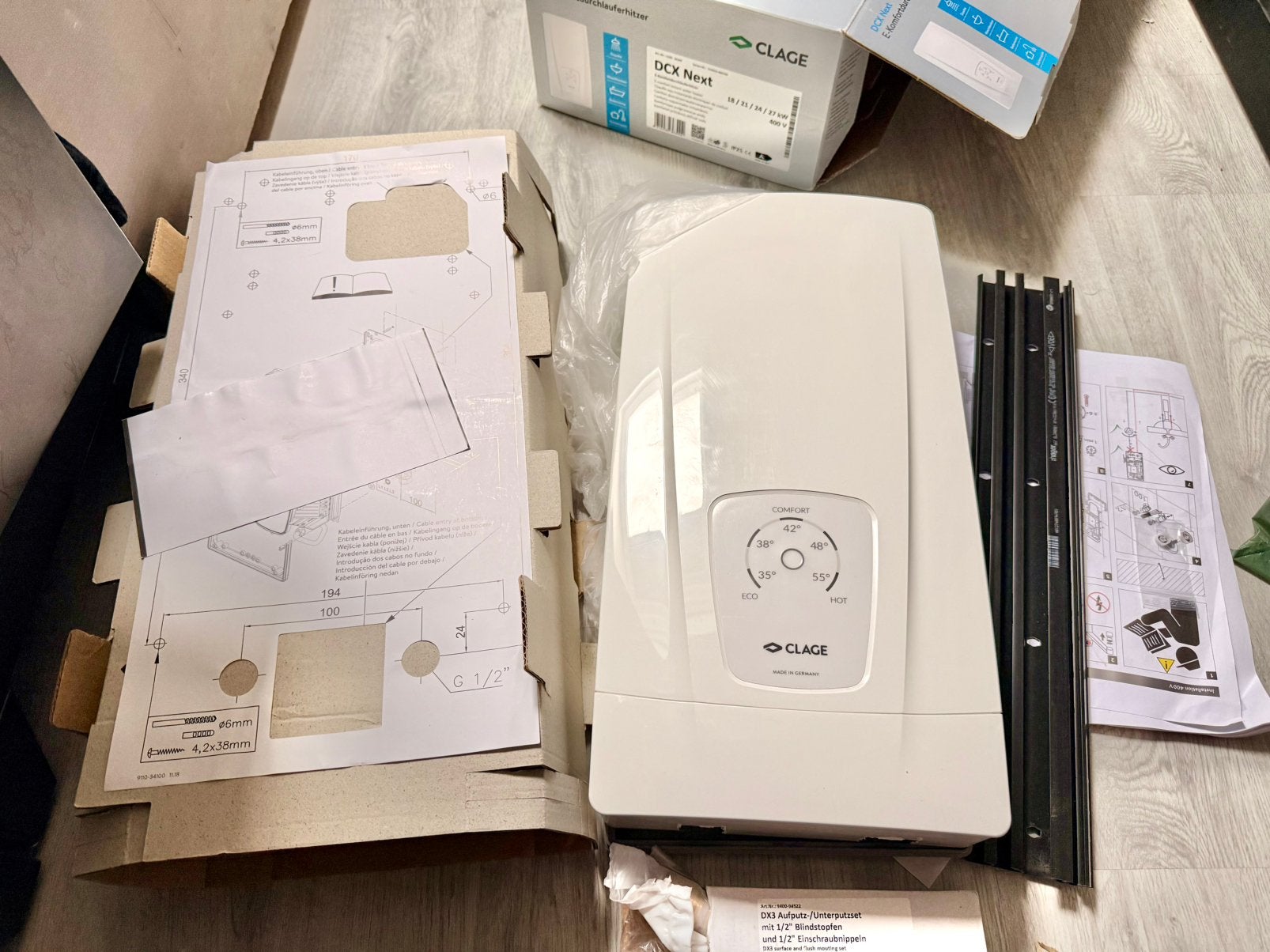 Nieuwe Clage DCX Next doorstroomboiler ( 3dagen aangesloten), Zo goed als nieuw, Minder dan 20 liter, Onbekend, Boiler