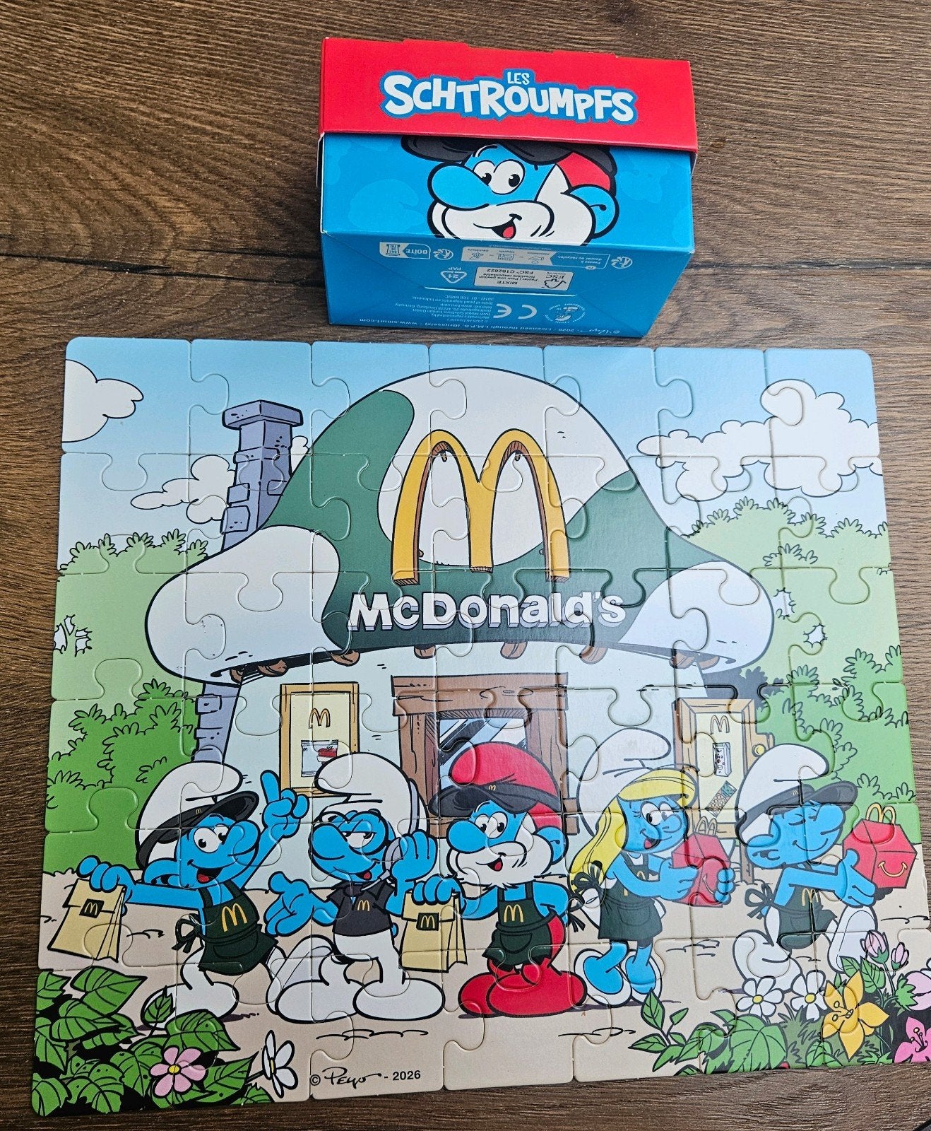 Smurfen McDonald's Puzzel, Ophalen of Verzenden, 10 tot 50 stukjes, Gebruikt, 2 tot 4 jaar
