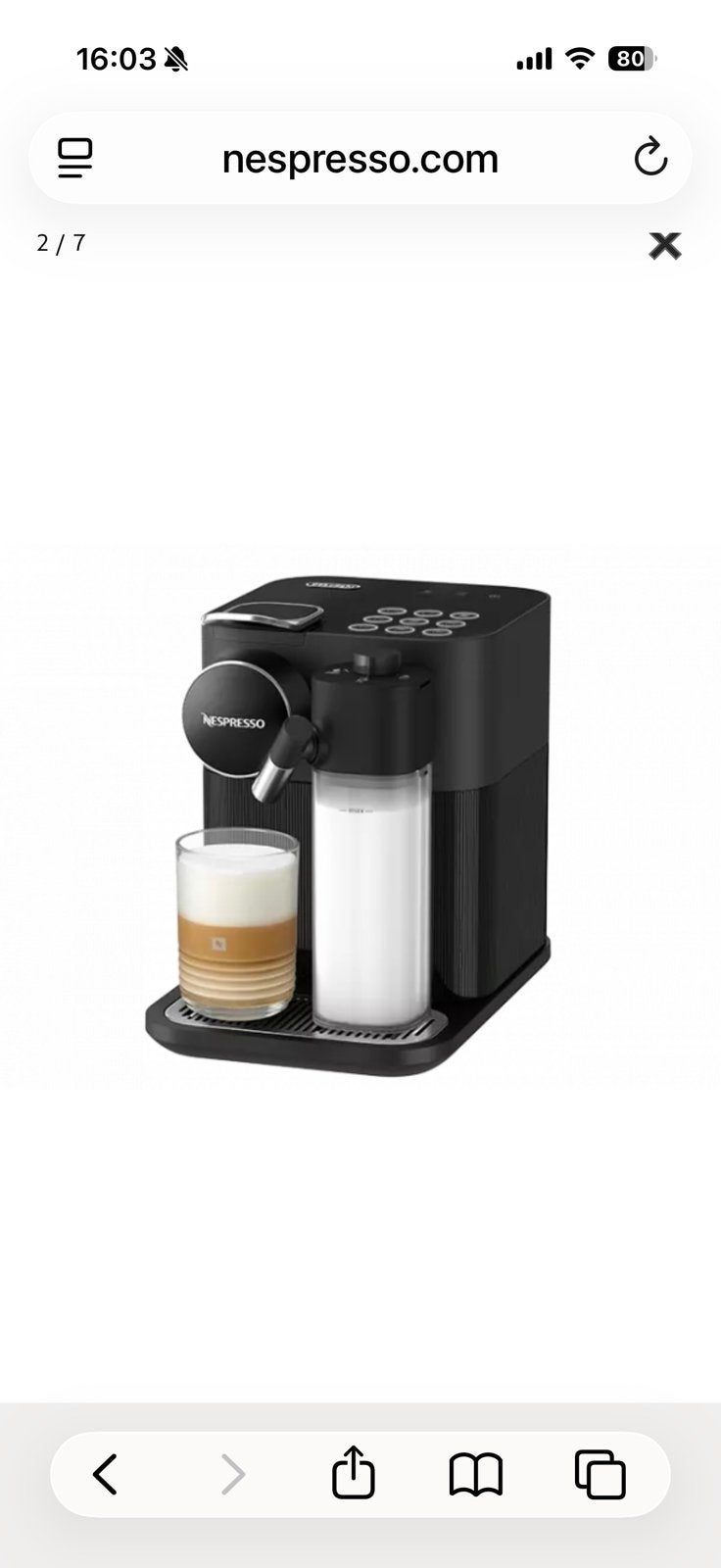 Gran lattissima van den longhi zwart, Ophalen, Nespresso, De'Longhi, Zo goed als nieuw