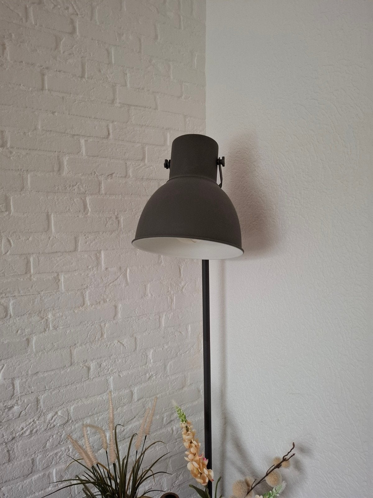 Industriële Schemerlamp, Huis en Inrichting, Lampen | Vloerlampen, 100 tot 150 cm, Ophalen of Verzenden, Zo goed als nieuw, Metaal