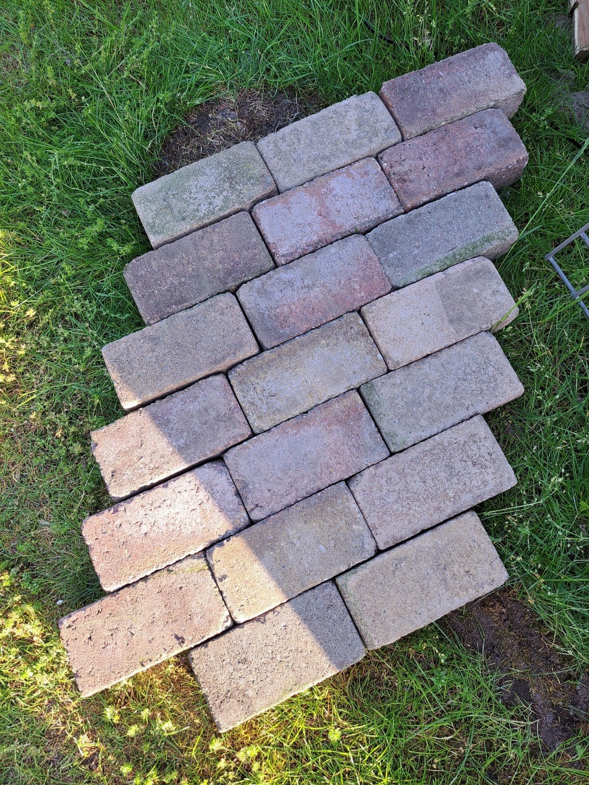 +/-25 m2 Waaltjes 147 x 73 x48 mm, Tuin en Terras, Tegels en Klinkers, Ophalen, Gebruikt, Beton, Klinkers