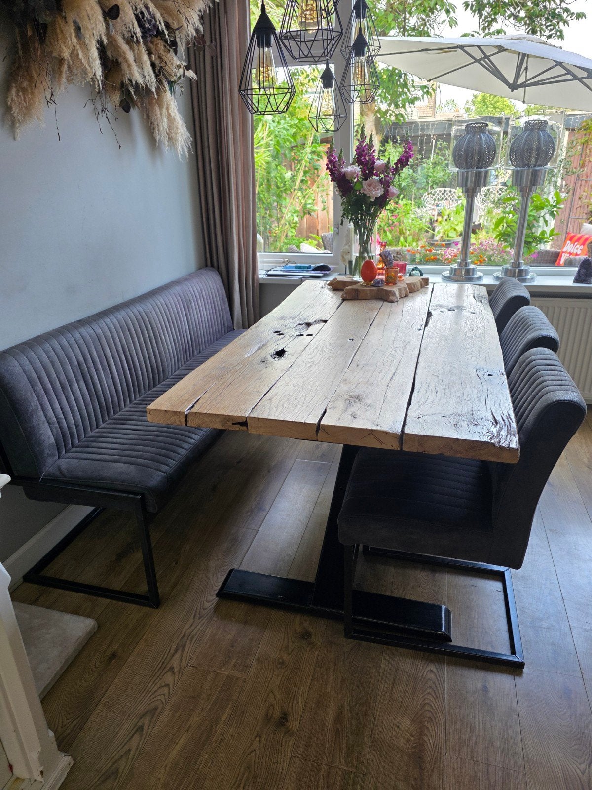 3 eetkamer stoelen en 1 bank, Huis en Inrichting, Complete eetkamers, Ophalen, Gebruikt