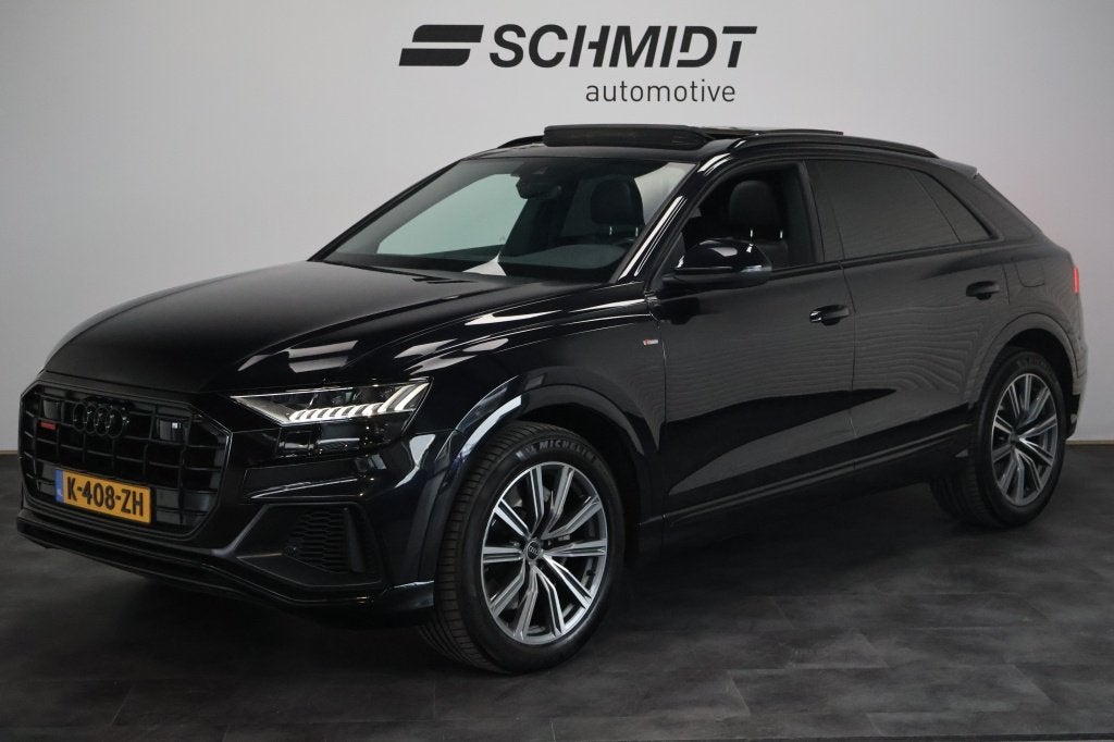 Audi Q8 55 TFSI S-Line 381PK | Panoramadak | Trekhaak | Matr, Auto's, Audi, 12 maanden, 14 kWh, Gebruikt, 2995 cc