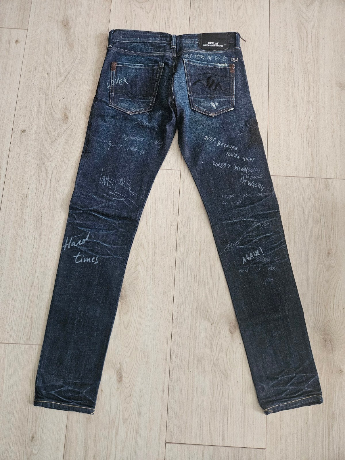 Replay Jeans met unieke opdruk - Maat W29, Blauw, Nieuw, W32 (confectie 46) of kleiner, Ophalen of Verzenden