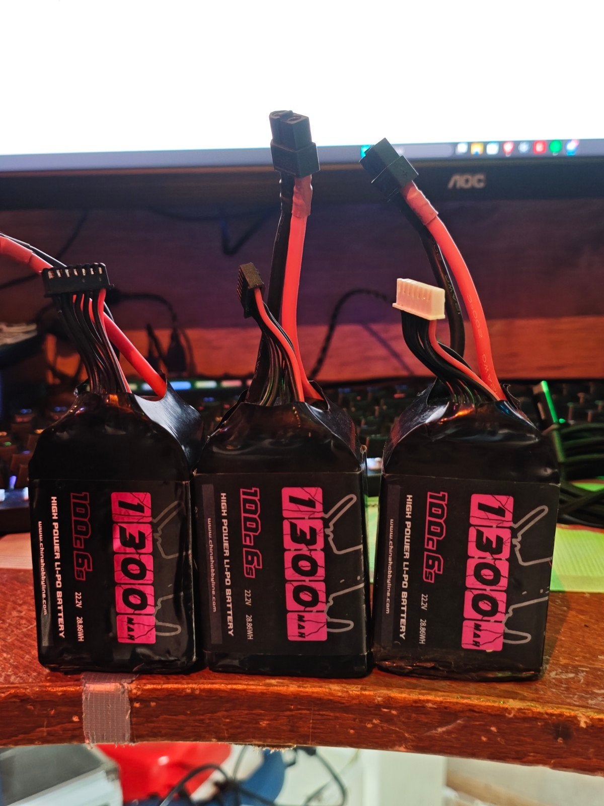 3x 6S 1300mAh LiPo Batterijen - Goede Staat, Ophalen of Verzenden, Gebruikt, Oplaadbaar