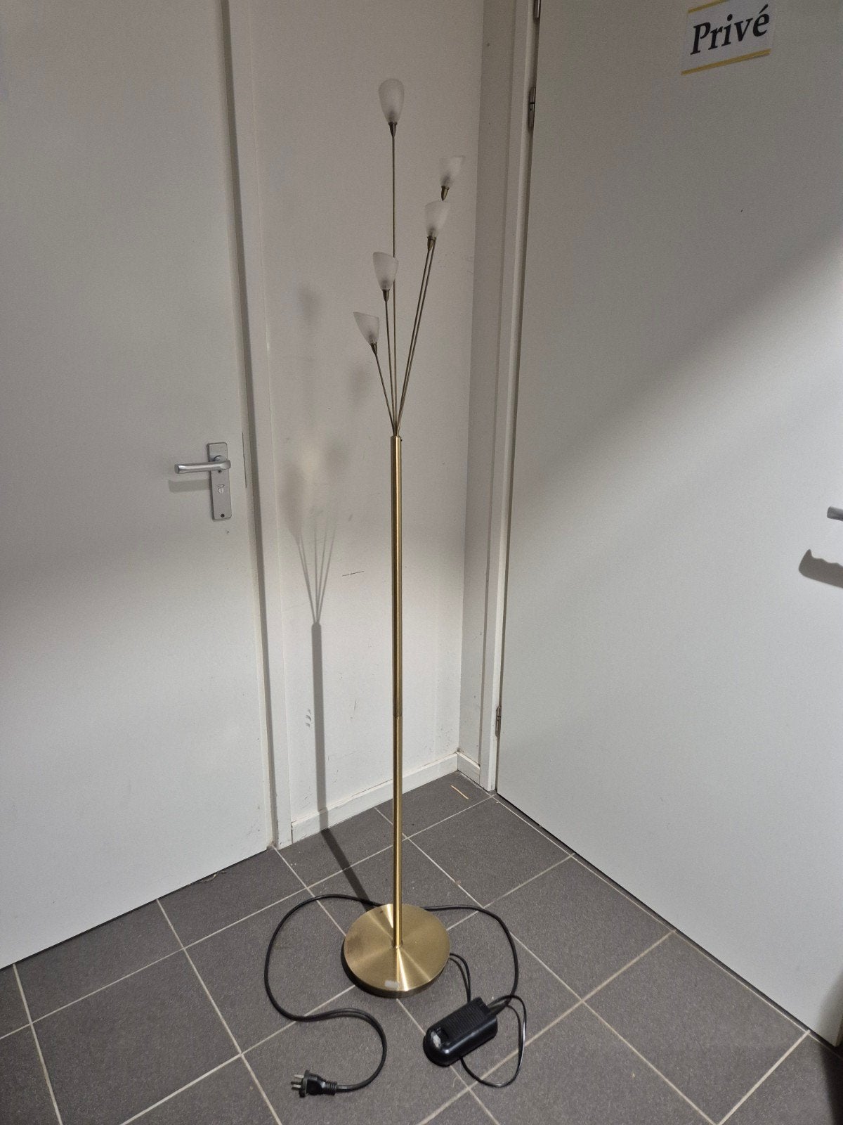 jan des bouvrie staande lamp messing kleur, Ophalen, Gebruikt, Onbekend, Onbekend