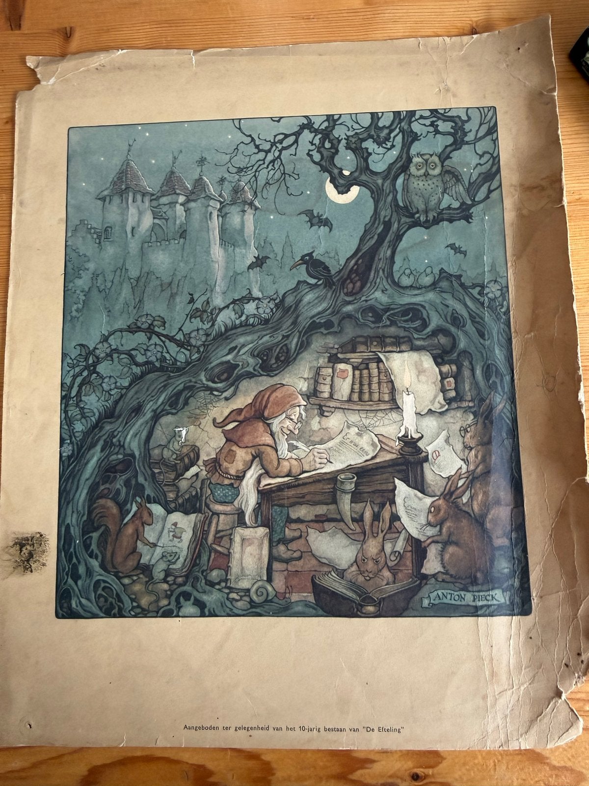 Anton Pieck Efteling 10-jarig bestaan prent, Ophalen of Verzenden, Gebruikt, Overige typen
