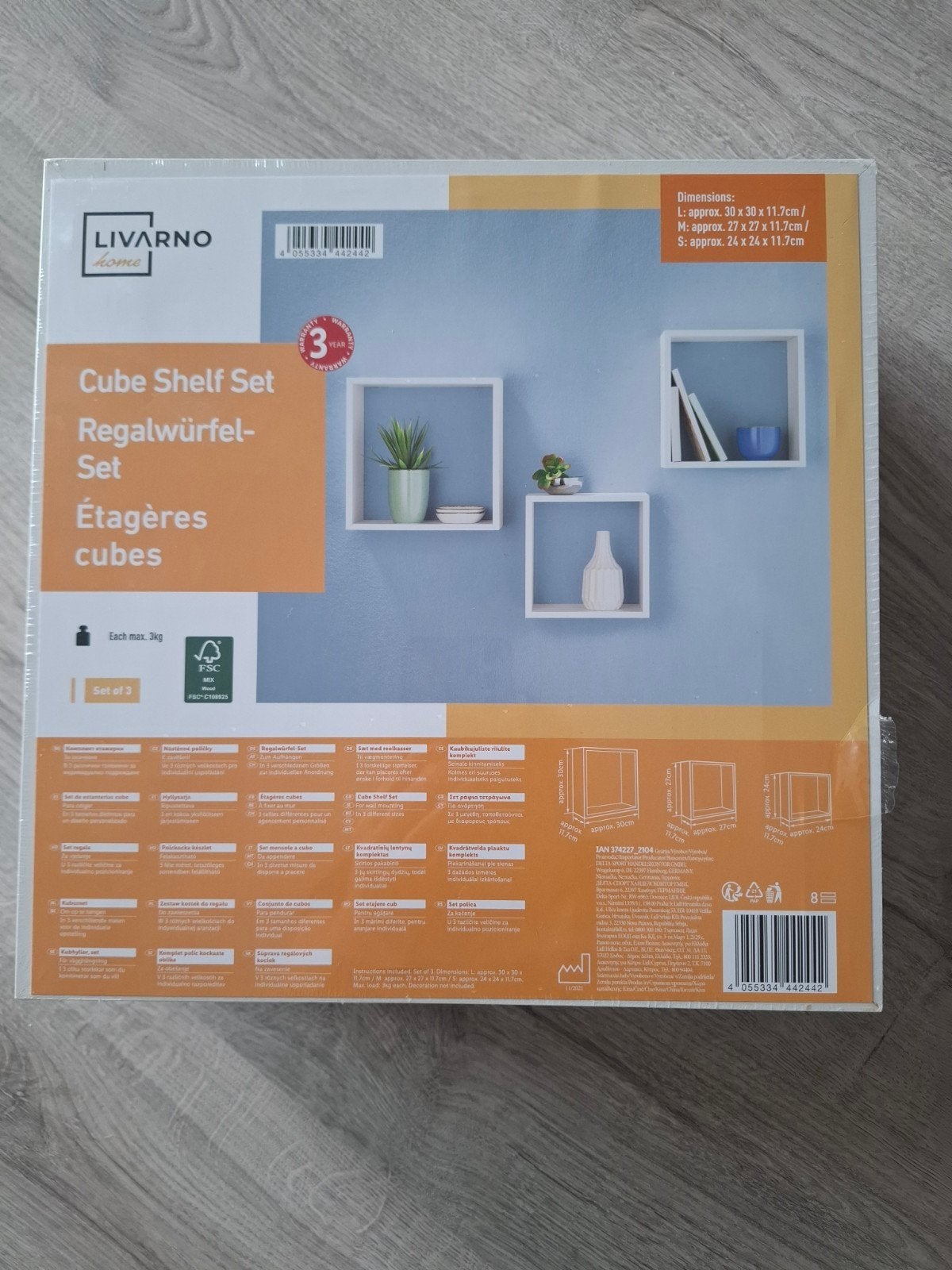 LIVARNO HOME Kubus Wandplank Set - 3 Stuks Wit, Ophalen of Verzenden, Nieuw