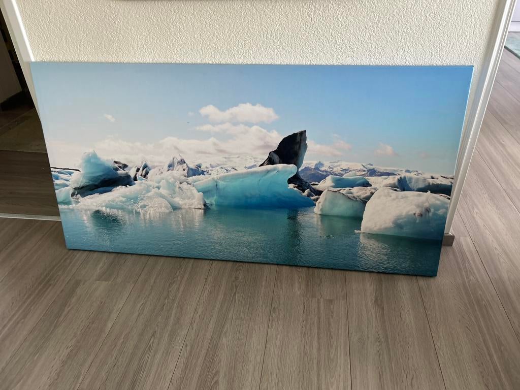 TEAB -  Canvas schilderij Jokulsarlon Vatnajokul, Ophalen, 125 cm of meer, Zo goed als nieuw, Schilderij