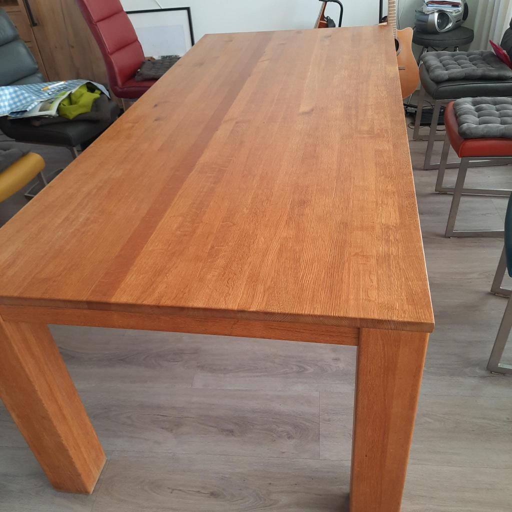 Eettafel, Huis en Inrichting, Tafels | Eettafels, Ophalen, Eikenhout, 200 cm of meer, 50 tot 100 cm