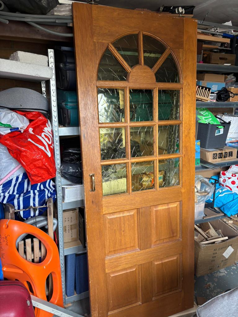 Hardhouten binnendeur, Doe-het-zelf en Verbouw, Deuren en Horren, Gebruikt, Minder dan 80 cm, Binnendeur, Ophalen of Verzenden