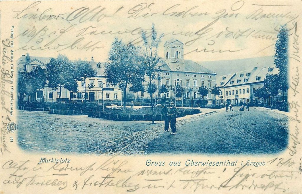 379-144-027 Oberwiesenthal i Erz Marktplatz, Ophalen of Verzenden, Voor 1920, Duitsland