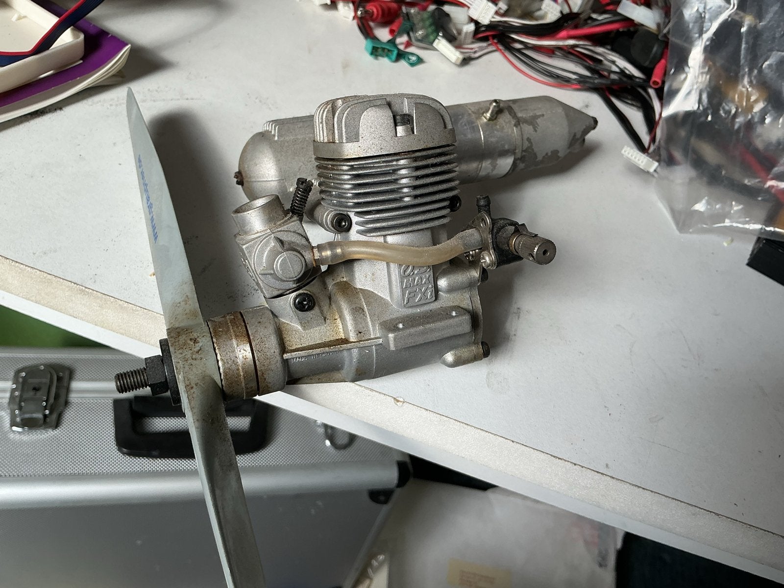 OS MAX FX Modelvliegtuig Motor met Propeller, Ophalen of Verzenden, Gebruikt, Benzine