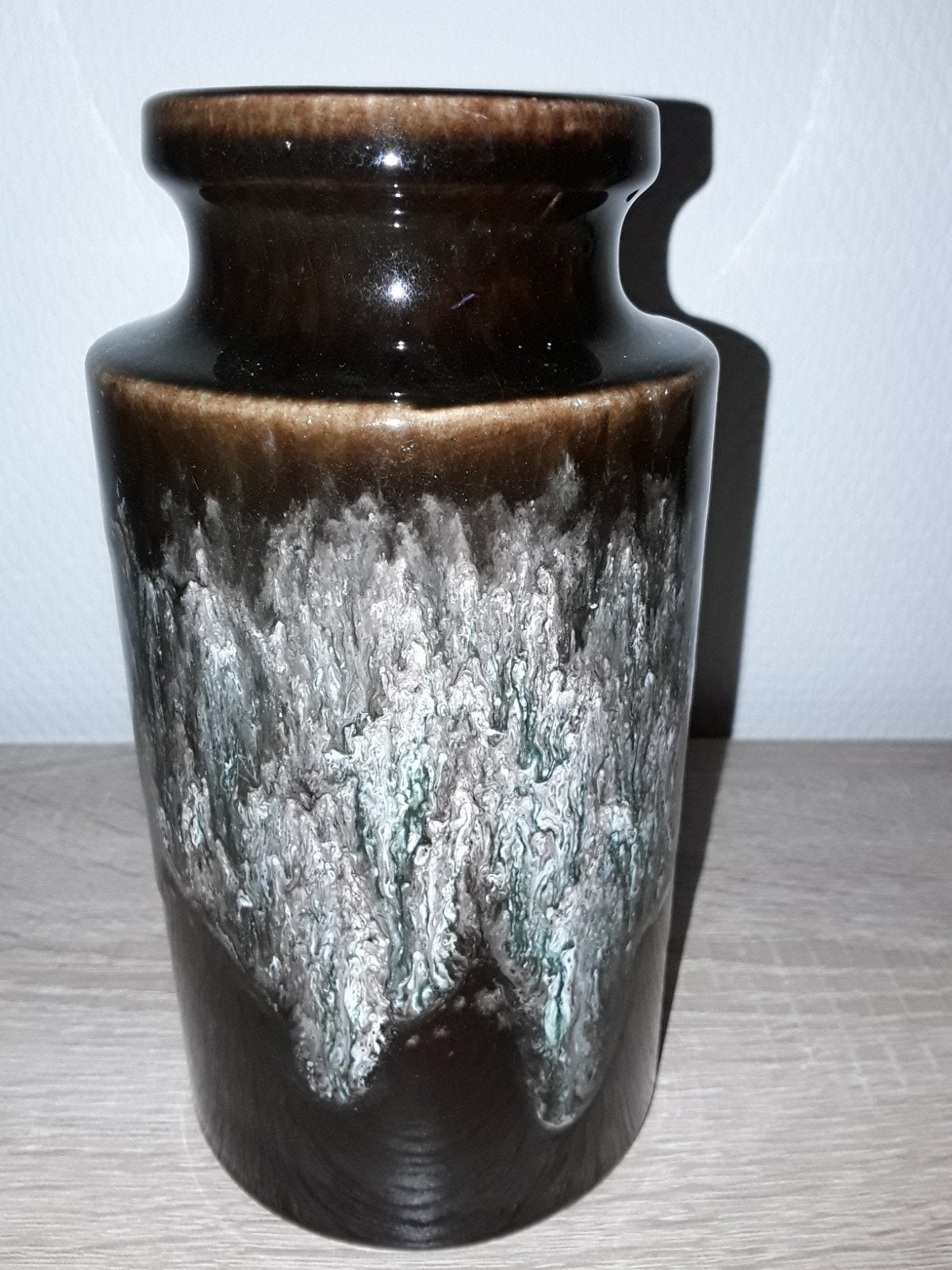 Vintage West Germany vaas 203-78 bruin met glazuur, Ophalen of Verzenden