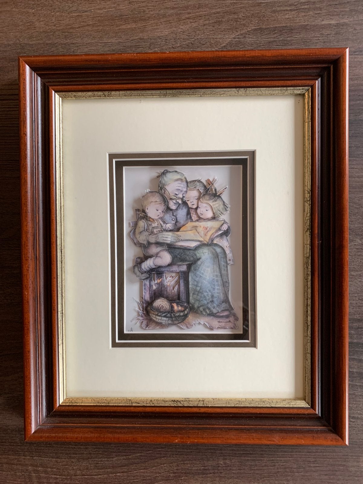 Kunstdruk M.I. Hummel “Grootmoeder leest voor”, Antiek en Kunst, Ophalen of Verzenden