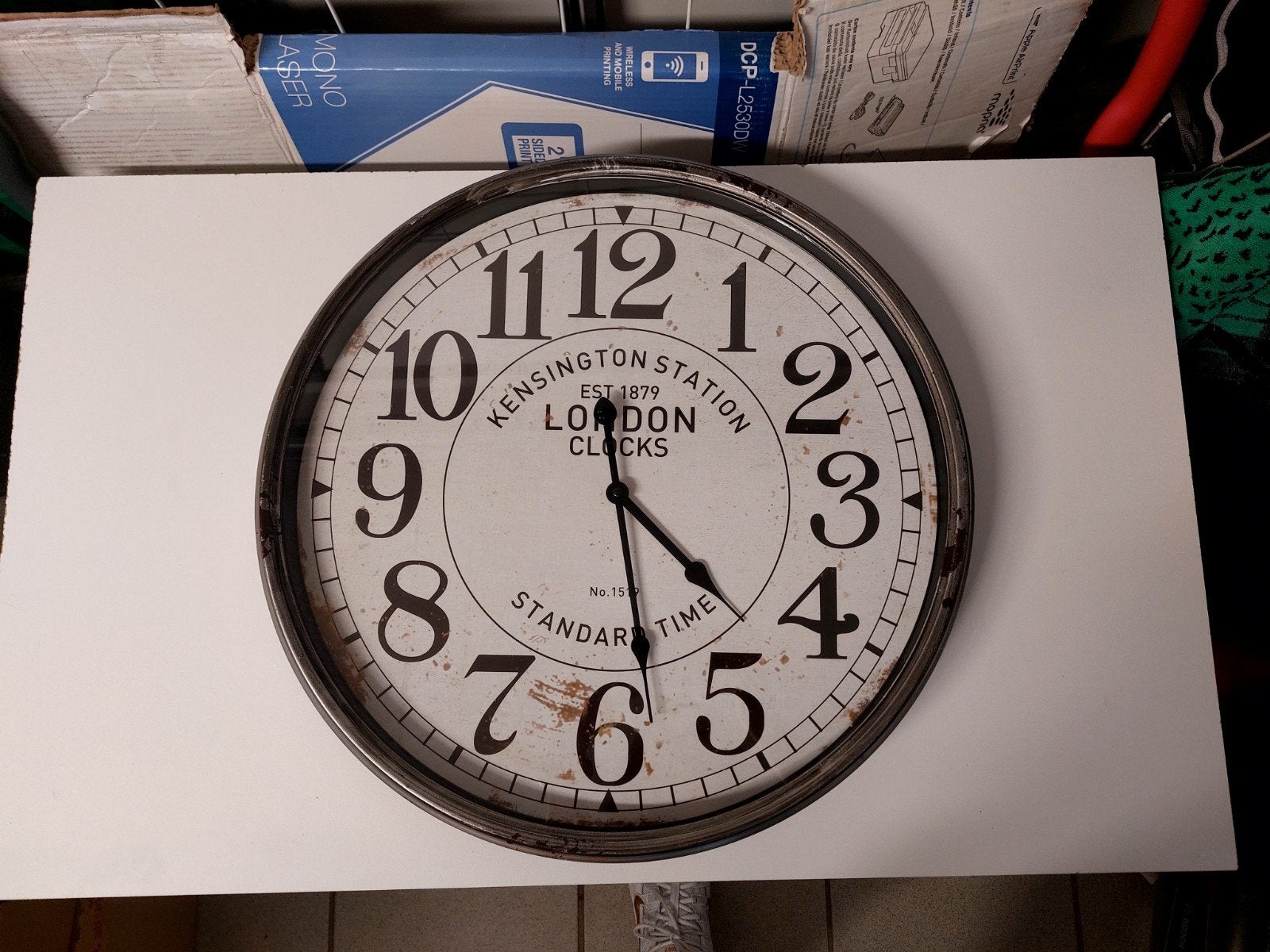 Grote Wandklok Kensington Station London - 50cm Diameter, Ophalen, Wandklok