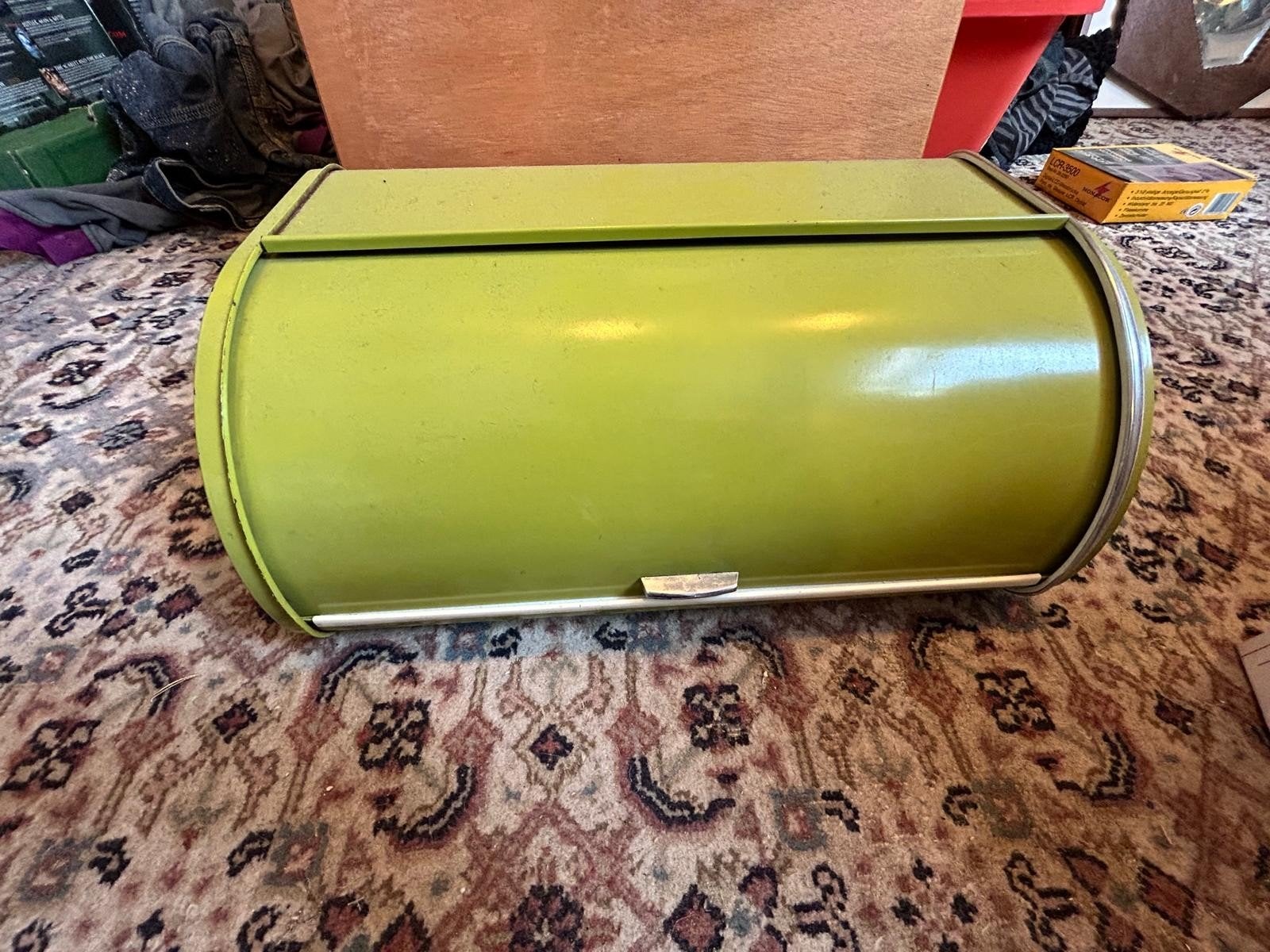 Vintage Broodtrommel - Groen Metaal, Ophalen