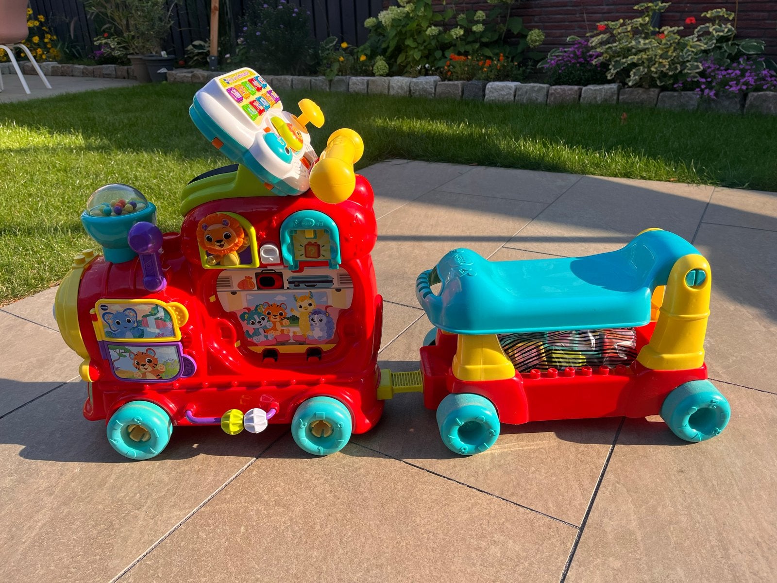 VTech Baby Rijd & Leer Letterlocomotief met aanhanger, Kinderen en Baby's, Ophalen, Zo goed als nieuw, Taal en Lezen, Met licht