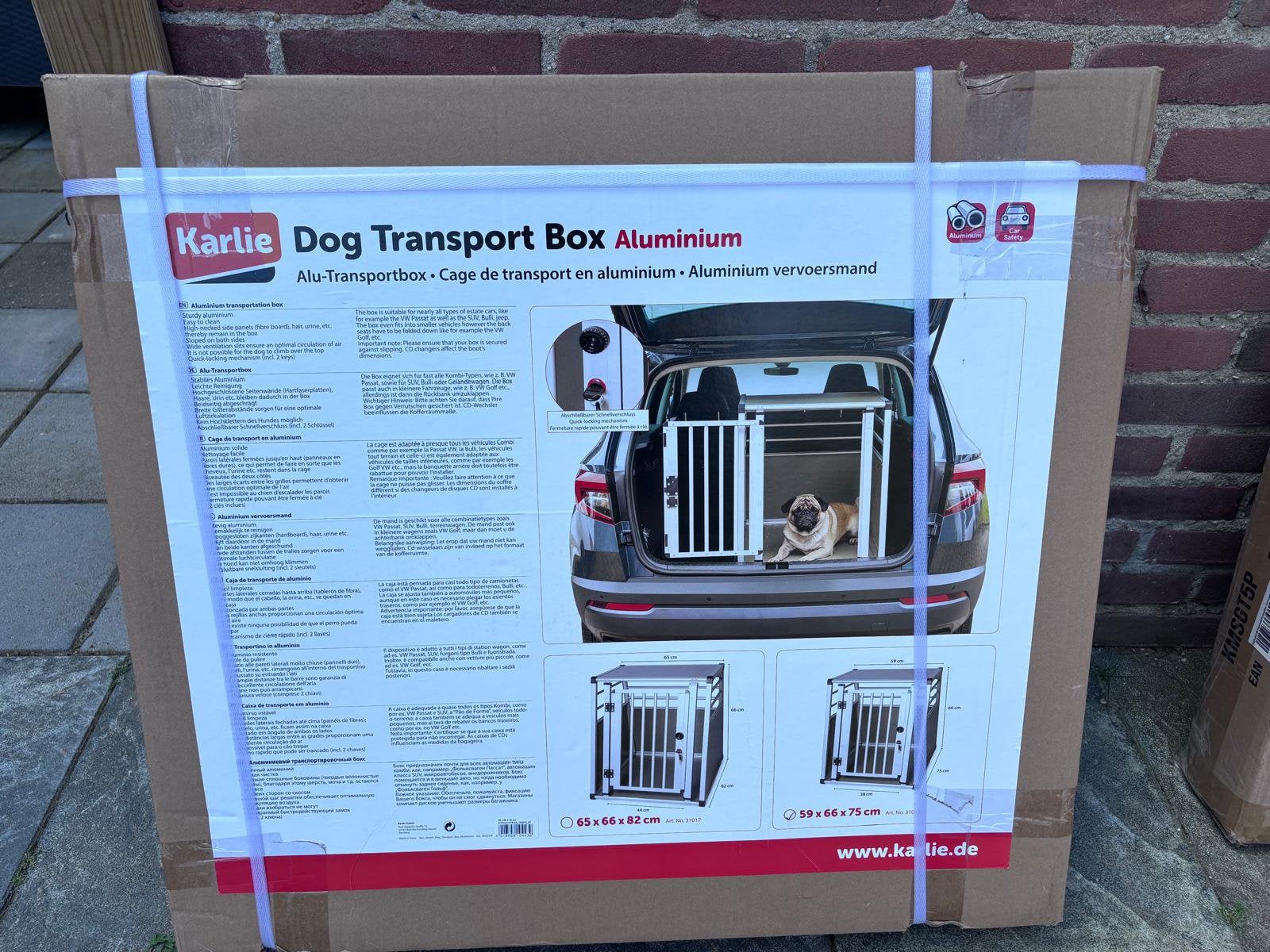 Nieuwe Karlie Aluminium Honden Transportbox–59 x 66 x 75 cm, Ophalen, Hondenkennel, Minder dan 65 cm, Minder dan 75 cm