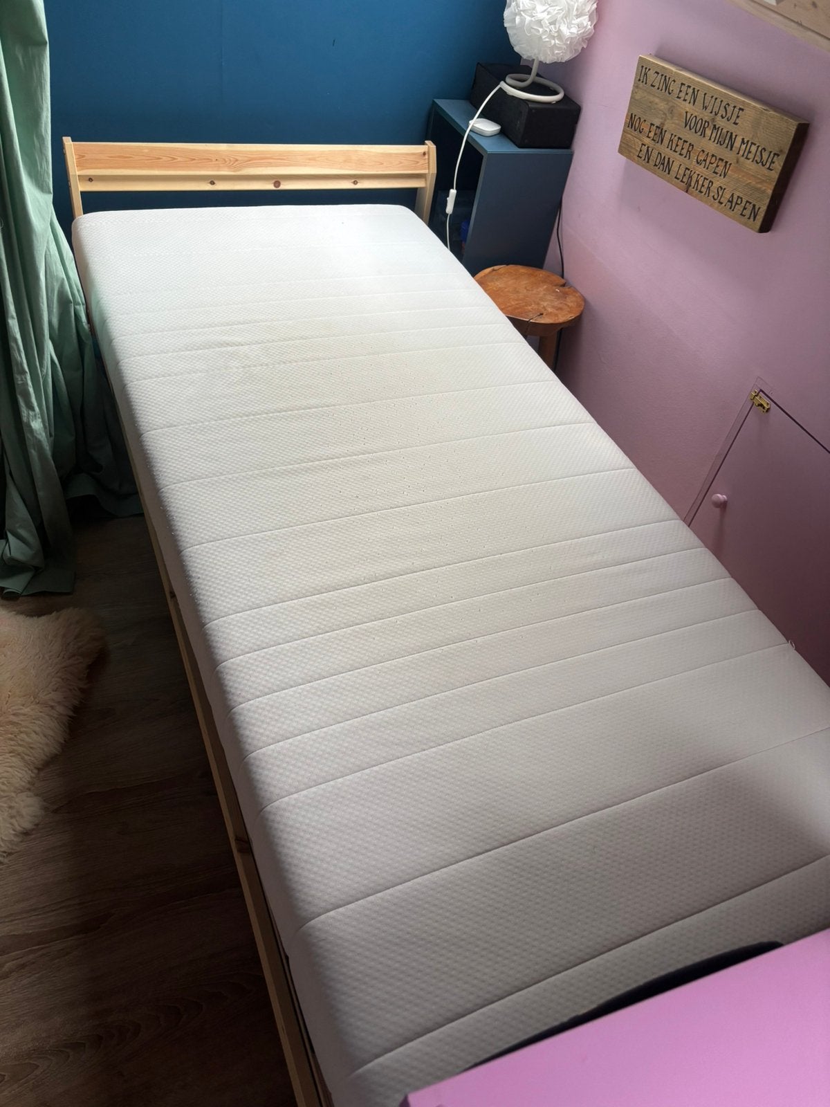 Compleet bed inclusief bodem en matras, 85 tot 100 cm, Gebruikt, 180 cm of meer, Ophalen