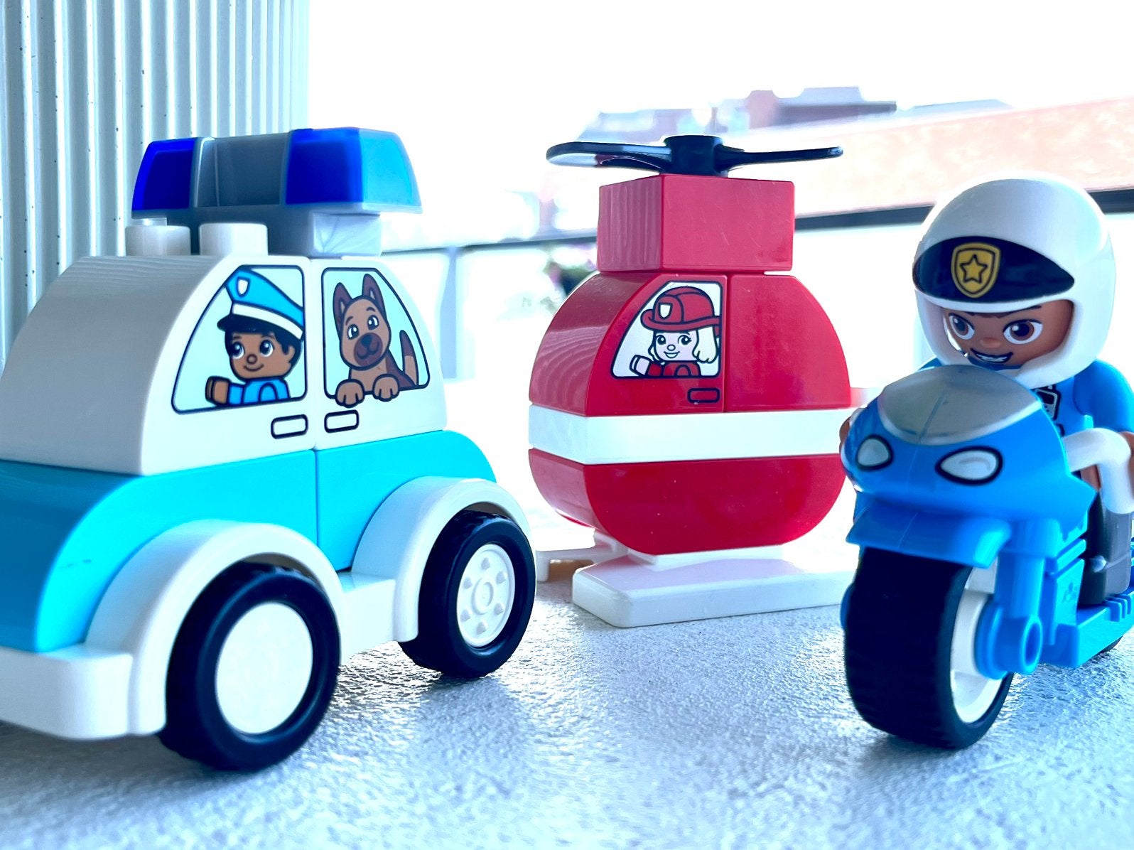 Lego Duplo Brandweer Helikopter & Politie Voertuigen, Ophalen of Verzenden, Zo goed als nieuw, Overige merken