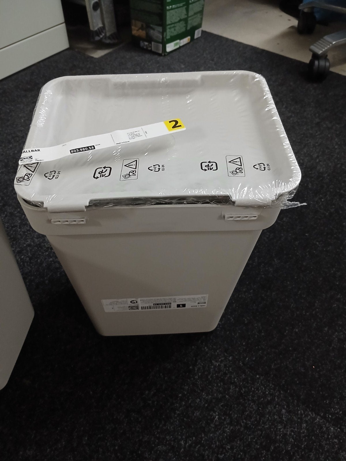 IKEA HÅLLBAR Afvalemmer met deksel - 10 liter, Kunststof, Nieuw, Ophalen of Verzenden, Minder dan 10 liter