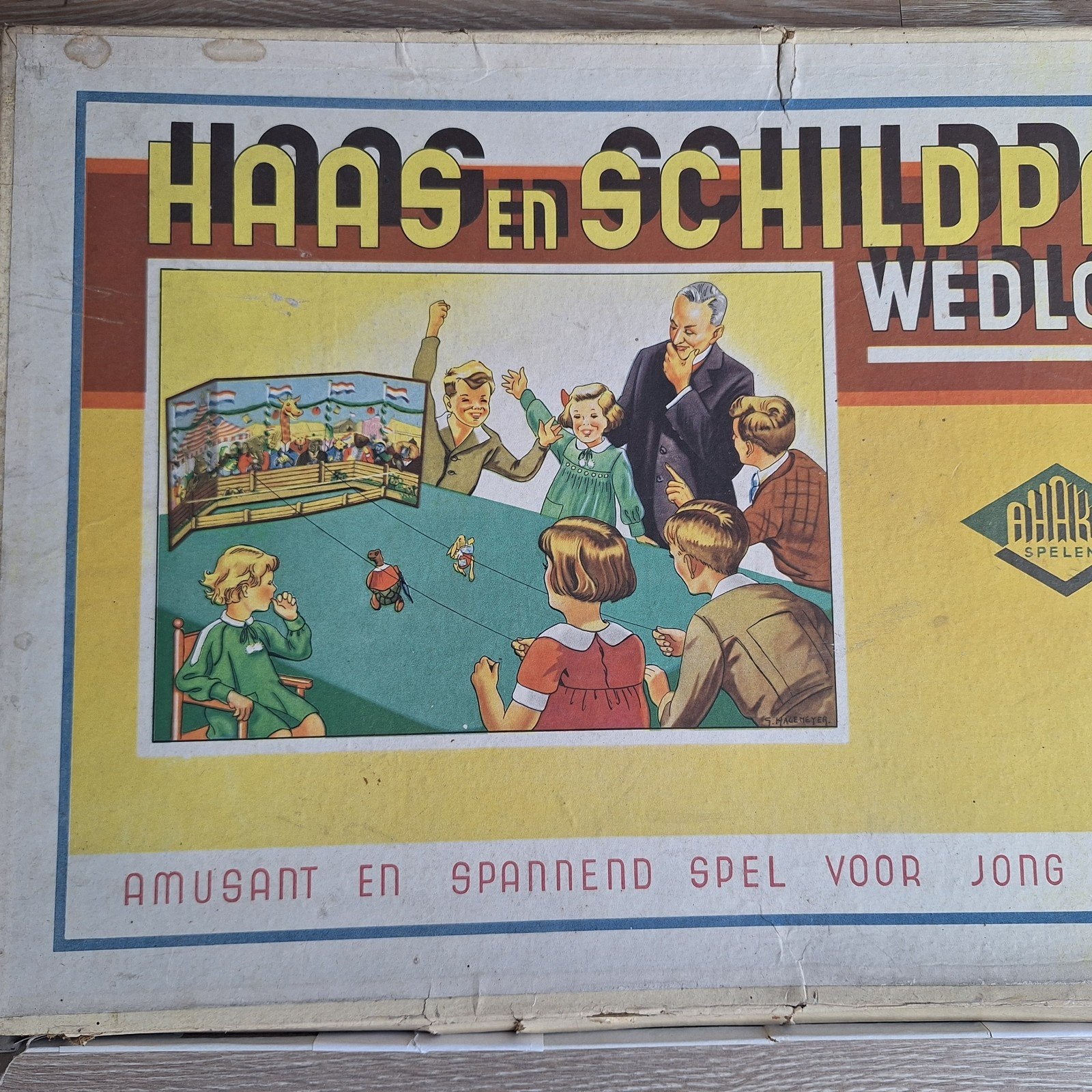 Haas en Schildpad wedloop oud spel G. Hagemeyer Ahako spelen, Ophalen