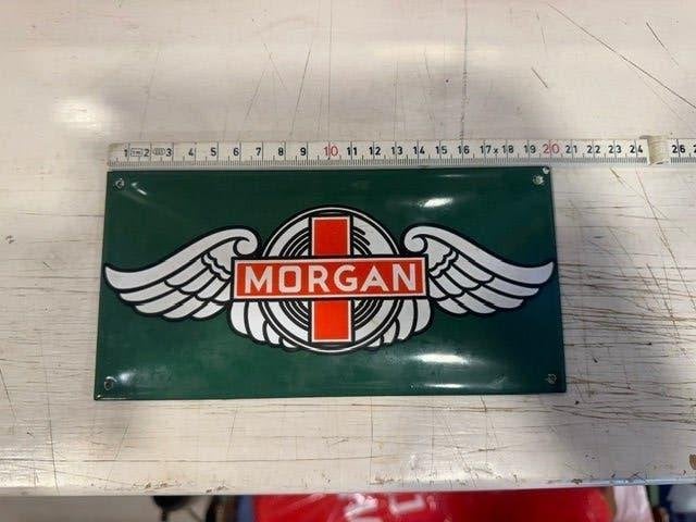 Kleine Emaille bordje Morgan auto' s, Ophalen of Verzenden, Gebruikt, Reclamebord