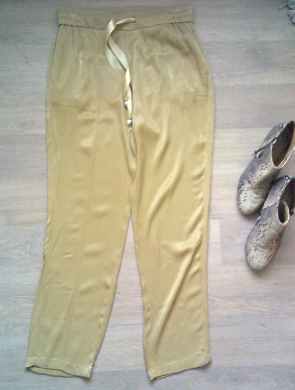 YAYA Mostert gele viscose wijde broek maat 40, Maat 38/40 (M), Verzenden, Geel, Yaya