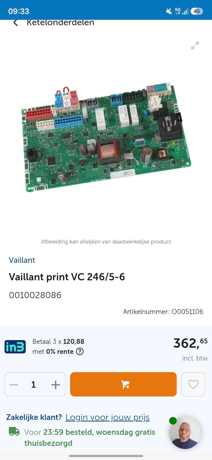 print vailliant, Ophalen of Verzenden