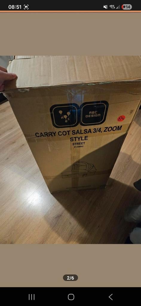 ABC Design Carry Cot Salsa 3/4 Zoom Reiswieg Nieuw, Ophalen of Verzenden