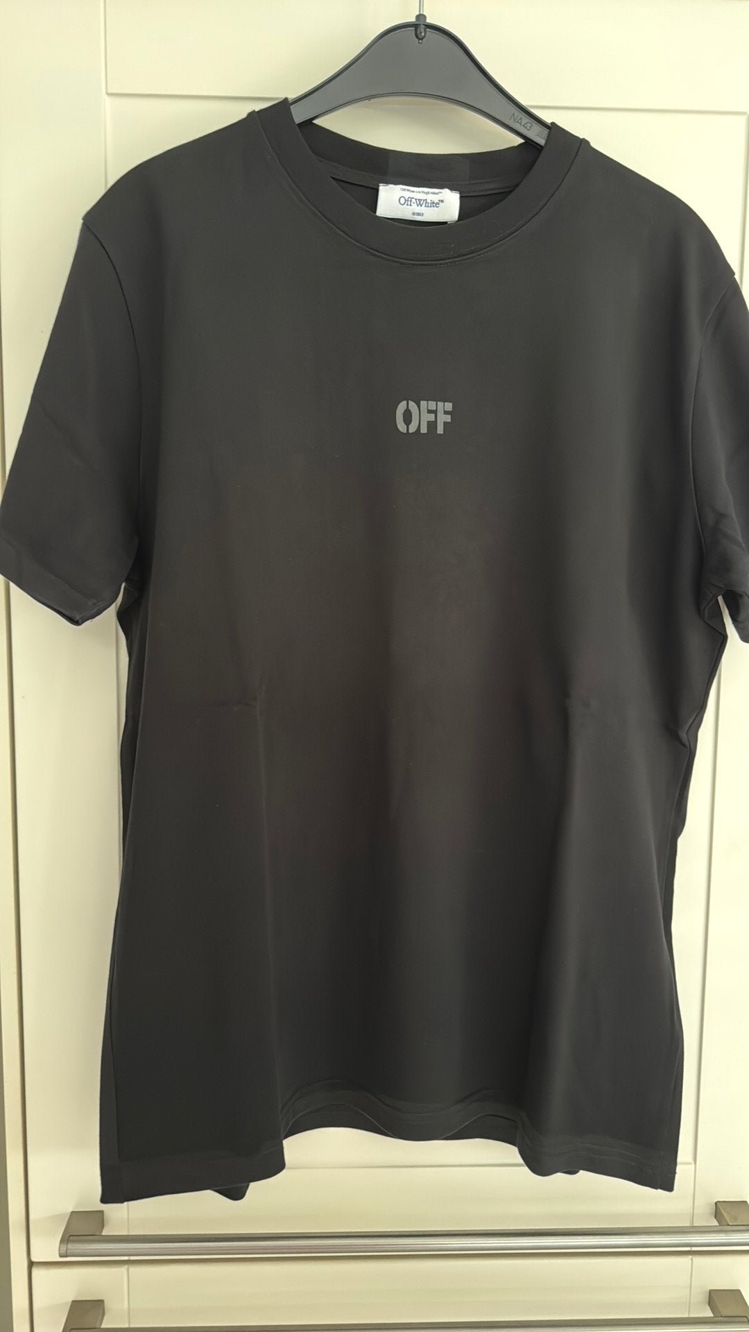 Off White T shirt maat M, Kleding | Heren, T-shirts, Ophalen of Verzenden, Zo goed als nieuw, Maat 48/50 (M), Zwart