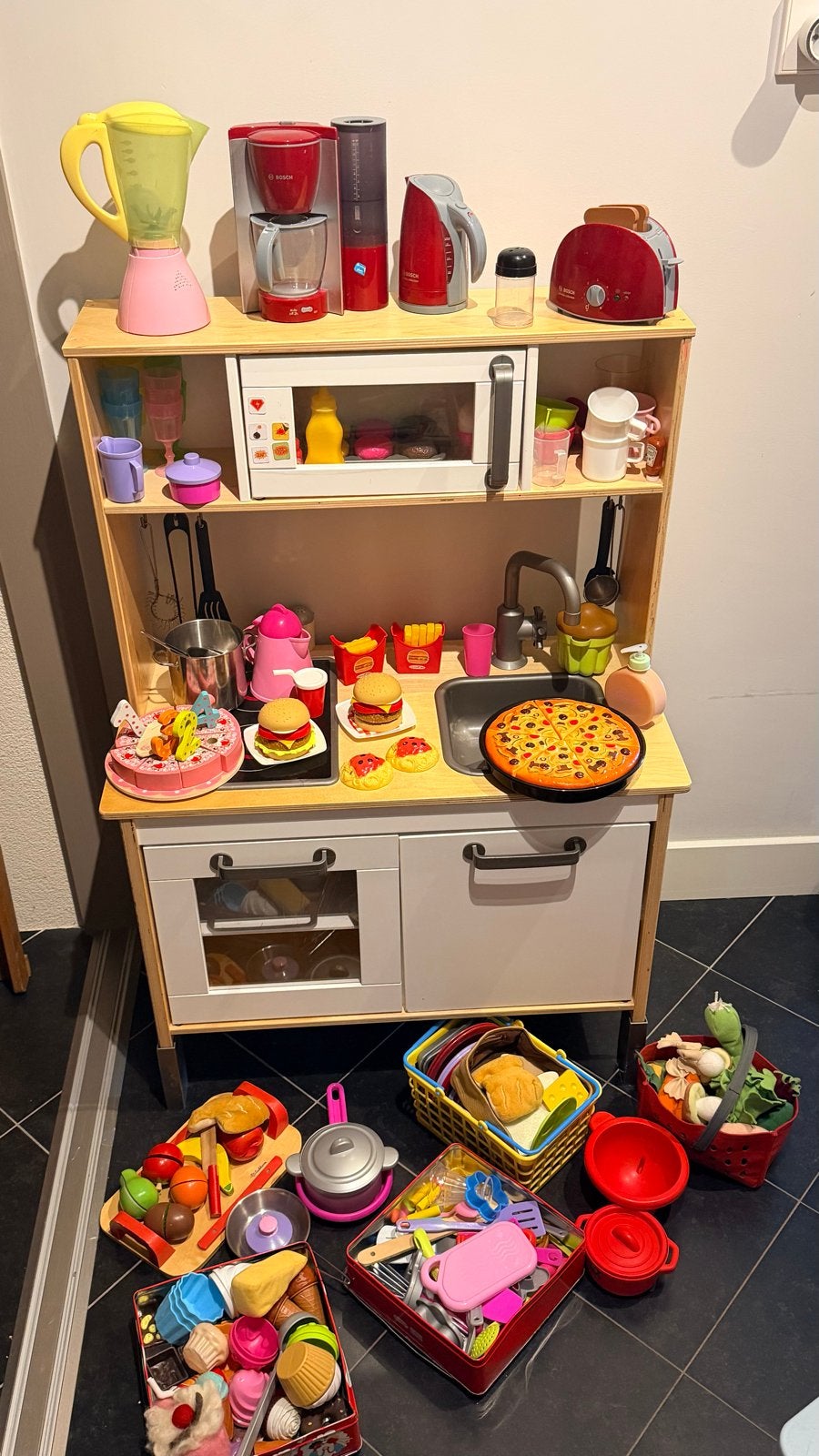 Grote speelgoedkeuken met veel accessoires, Ophalen, Gebruikt, Knutselen