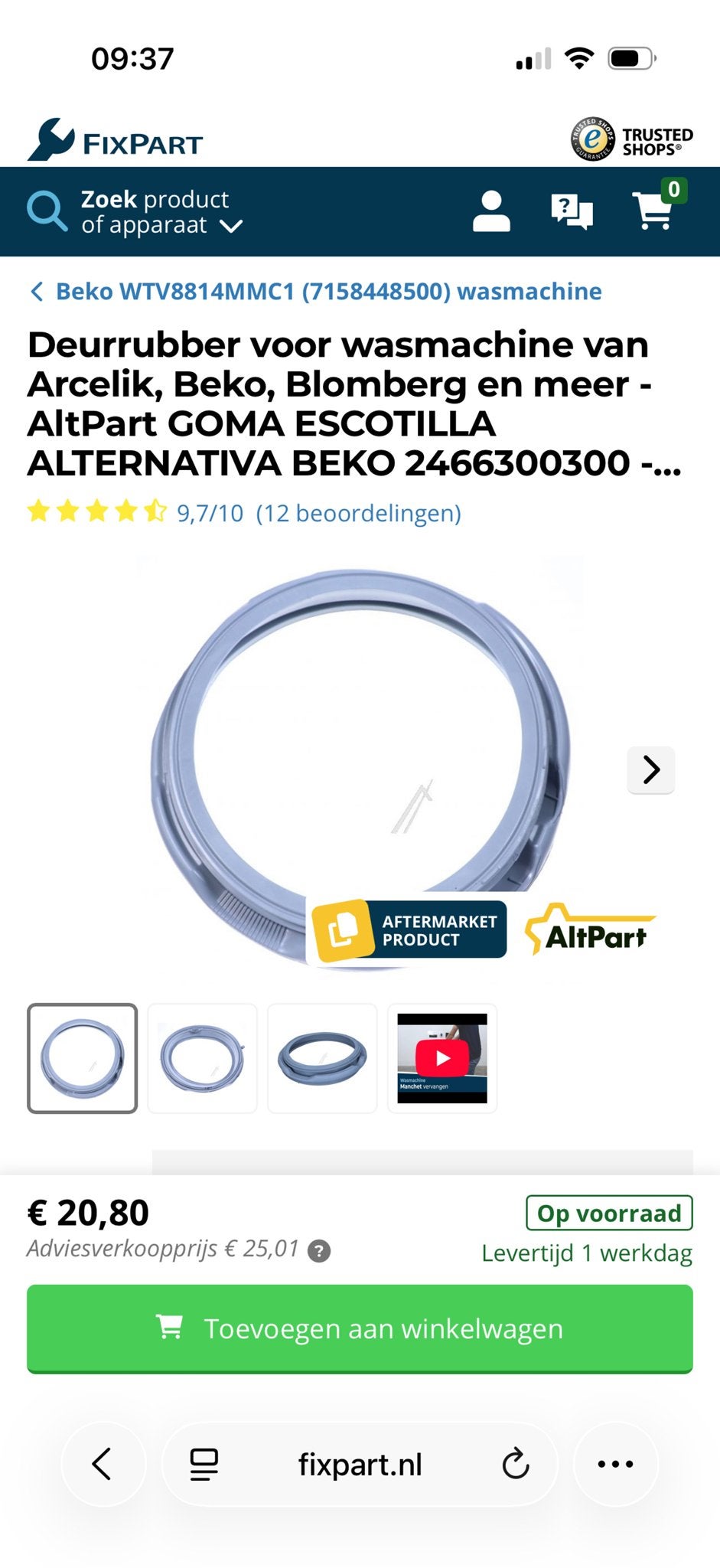 Deurrubber voor wasmachine van Arcelik, Beko, Blomberg, Witgoed en Apparatuur, Wasmachines, Nieuw, Ophalen