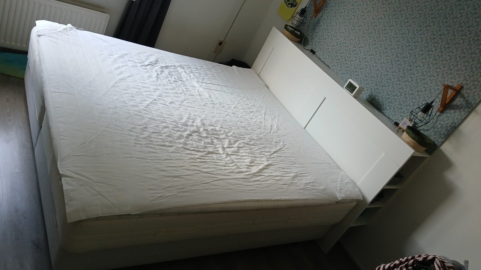 Tk: IKEA Sultan boxspring 180x200 wit, Ophalen, Gebruikt, Tweepersoons, Matras