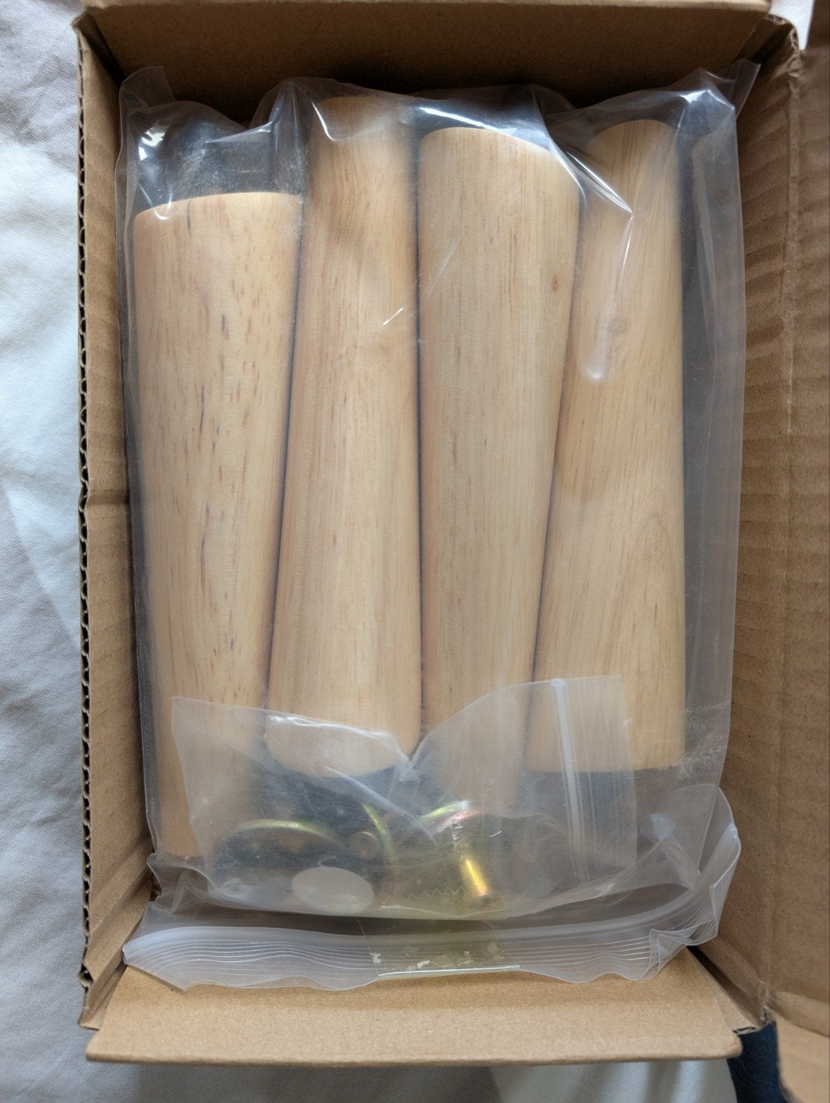 Set van 4 houten poten, nieuw in verpakking, Tafelpoot, Minder dan 50 cm, Modern, Scandinavisch, Nieuw