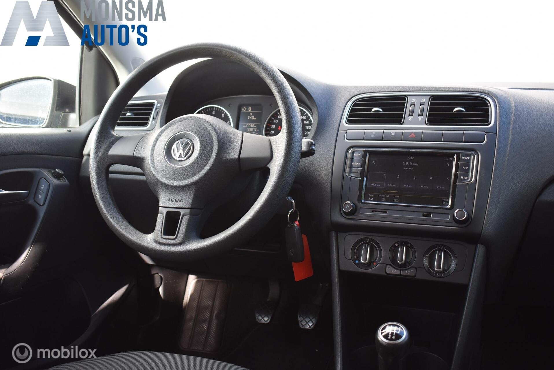 VW Polo 1.4-16V Comfortline 5-Drs Airco Cruise CarPlay LMV *, Voorwielaandrijving, Zwart, 4 cilinders, Zwart