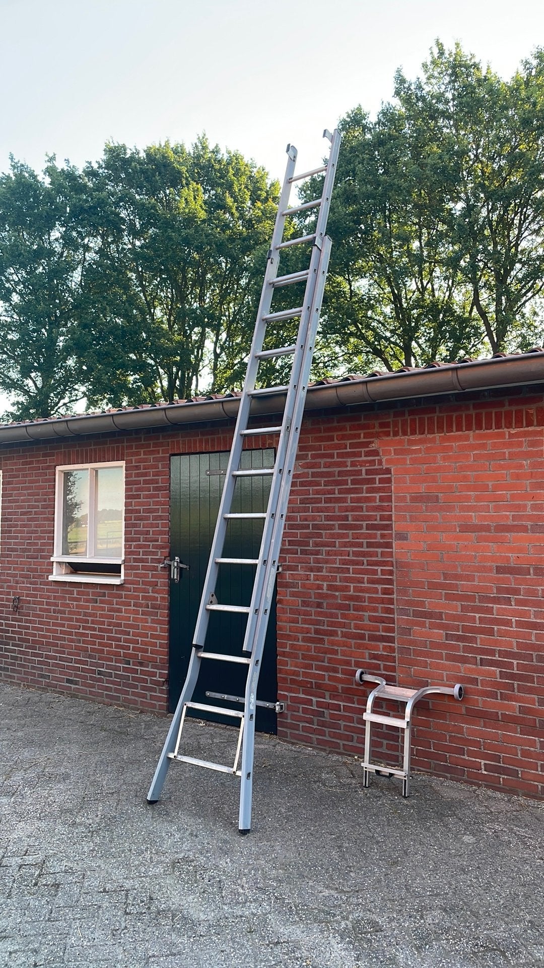 Dirks ladder 2x12 met afstandhouder, Ophalen, Zo goed als nieuw