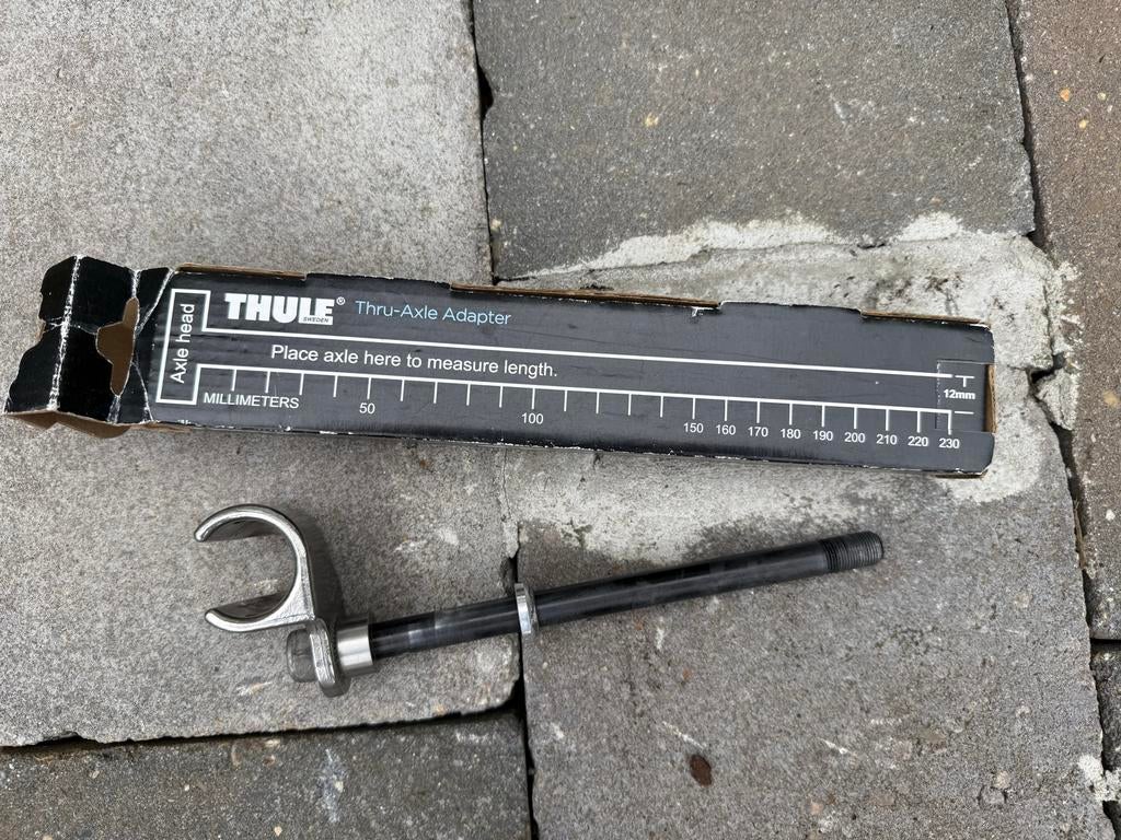 Thule steekas met fietskar koppelstuk (12x148mm), Ophalen, Gebruikt, Overige typen, 40 tot 60 kg