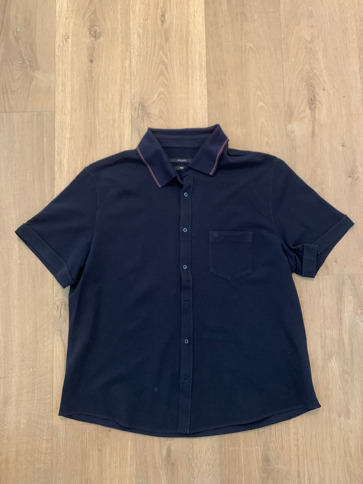 Gucci Duke Polo Shirt Maat M - Donkerblauw, Kleding | Heren, Ophalen of Verzenden, Zo goed als nieuw, Blauw, Halswijdte 39/40 (M)